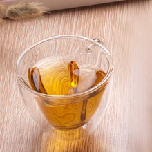 Load image into Gallery viewer, Heart Shaped Double Wall Glass Mug Resistant Transparent Tea Cups