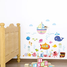 Load image into Gallery viewer, Ocean Cartoon Wall Sticker Bathroom Underwater World Fish Home DIY Stickers