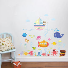 Load image into Gallery viewer, Ocean Cartoon Wall Sticker Bathroom Underwater World Fish Home DIY Stickers