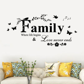 Family English Letter Creative Living Room Porch Decoration Background Wall Stickers