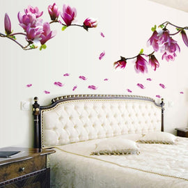 Creative PVC Magnolia DecalsWallpaper Removable DIY Art Home Decoration