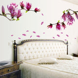 Creative PVC Magnolia DecalsWallpaper Removable DIY Art Home Decoration