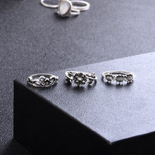 Load image into Gallery viewer, 14 PCS/Set Punk Vintage Hollow Carved Diamond Waterdrop Flower Moon Ring Set