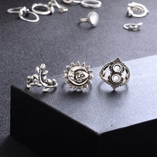 Load image into Gallery viewer, 14 PCS/Set Punk Vintage Hollow Carved Diamond Waterdrop Flower Moon Ring Set
