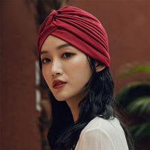 Load image into Gallery viewer, Holiday Stretchy Turban Head Wrap Band Sleep Hat Ear Cap