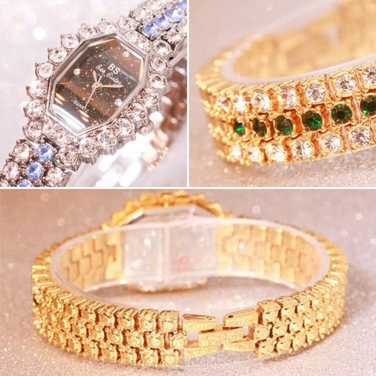 BS beesister FA1581 Women Octagonal Dial Diamond Plated Rhinestone Bracelet Quartz Watch