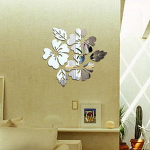 Load image into Gallery viewer, 2 Sets Flower Pattern Wall Sticker Home Decor 3D Wall Decal Art DIY Mirror Wall Stickers Living Room Decoration