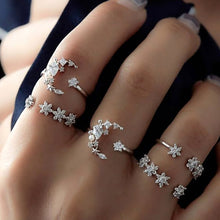 Load image into Gallery viewer, 5 PCS/Set Vintage Women Star Moon Adjustable Ring Set