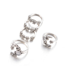 Load image into Gallery viewer, 5 PCS/Set Vintage Women Star Moon Adjustable Ring Set