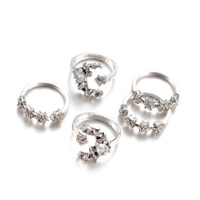Load image into Gallery viewer, 5 PCS/Set Vintage Women Star Moon Adjustable Ring Set