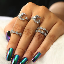 Load image into Gallery viewer, 5 PCS/Set Vintage Women Star Moon Adjustable Ring Set