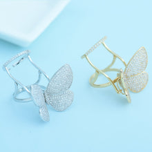 Load image into Gallery viewer, Fashion Adjustable Butterfly Shape Ring with Diamond Women Jewelry, 7, 8, 9