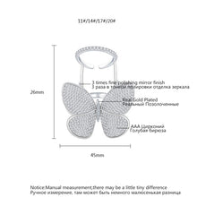 Load image into Gallery viewer, Fashion Adjustable Butterfly Shape Ring with Diamond Women Jewelry, 7, 8, 9
