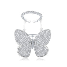 Load image into Gallery viewer, Fashion Adjustable Butterfly Shape Ring with Diamond Women Jewelry, 7, 8, 9