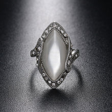 Load image into Gallery viewer, Vintage Silver Plated White Big Oval Opal Ring For Women, 10, 7, 8, 9
