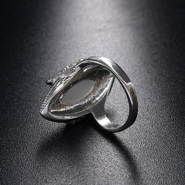 Vintage Silver Plated White Big Oval Opal Ring For Women, 10, 7, 8, 9