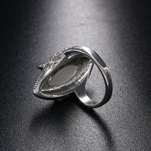 Load image into Gallery viewer, Vintage Silver Plated White Big Oval Opal Ring For Women, 10, 7, 8, 9