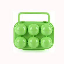 Load image into Gallery viewer, Portable Handle 6 Eggs Plastic Container Egg Storage Box Case, 6 Eggs Green, 6 Eggs Orange, 6 Eggs Blue