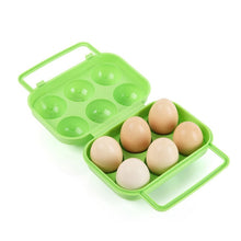 Load image into Gallery viewer, Portable Handle 6 Eggs Plastic Container Egg Storage Box Case, 6 Eggs Green, 6 Eggs Orange, 6 Eggs Blue