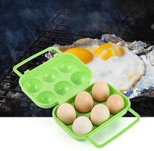 Load image into Gallery viewer, Portable Handle 6 Eggs Plastic Container Egg Storage Box Case, 6 Eggs Green, 6 Eggs Orange, 6 Eggs Blue
