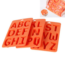 Load image into Gallery viewer, A-Z 3pcs Letter Ice Cube Ice Box Silicone Ice Tray Set, 3 in 1 LetterShalpe(Yellow), 3 in 1 LetterShalpe(Orange)
