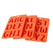 Load image into Gallery viewer, A-Z 3pcs Letter Ice Cube Ice Box Silicone Ice Tray Set, 3 in 1 LetterShalpe(Yellow), 3 in 1 LetterShalpe(Orange)
