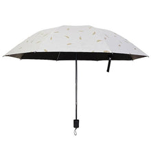 Load image into Gallery viewer, Feather Pattern Umbrella Dual-Use Three Folding Manual Control Portable Sunscreen Rain Umbrellas Windproof Parasol