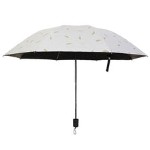 Load image into Gallery viewer, Feather Pattern Umbrella Dual-Use Three Folding Manual Control Portable Sunscreen Rain Umbrellas Windproof Parasol