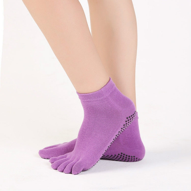 Solid Color Non-slip Sweat-absorbent Yoga Socks Split Toe Socks for Women
