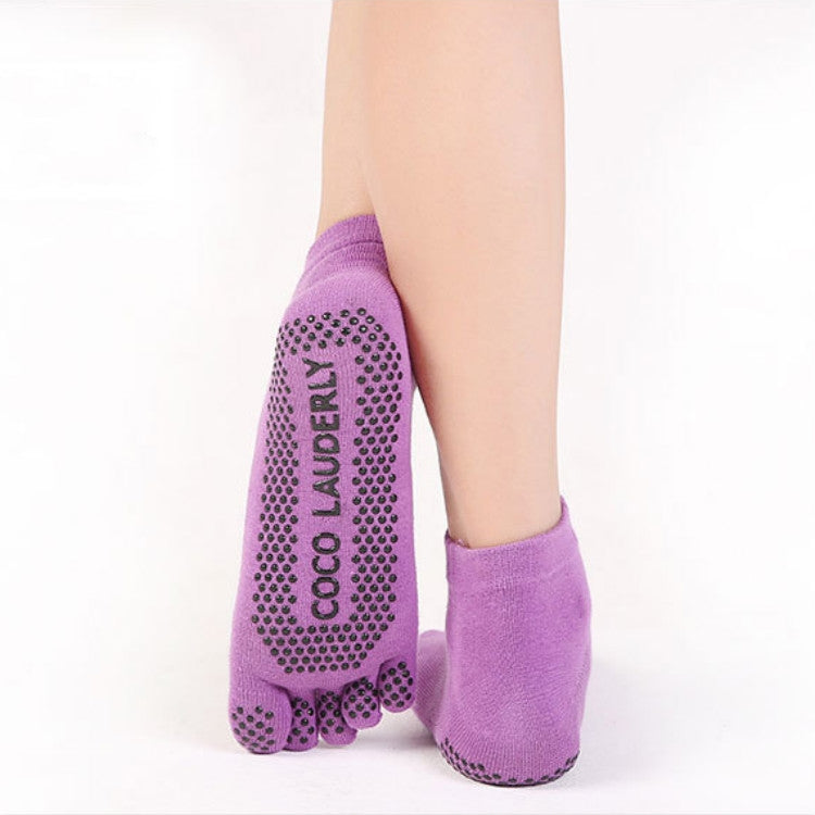 Solid Color Non-slip Sweat-absorbent Yoga Socks Split Toe Socks for Women
