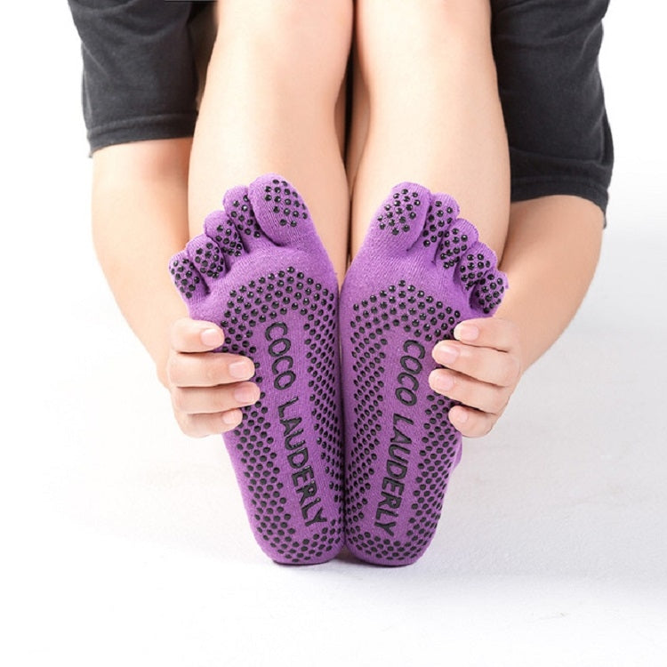 Solid Color Non-slip Sweat-absorbent Yoga Socks Split Toe Socks for Women