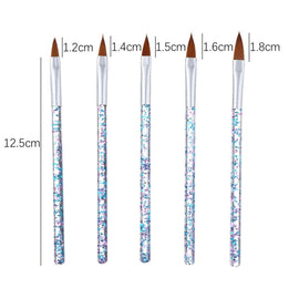 5pcs /Set Nail Crystal Brush Sculpting Pen Painting And Sculpting Nail Salon Tools