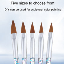Load image into Gallery viewer, 5pcs /Set Nail Crystal Brush Sculpting Pen Painting And Sculpting Nail Salon Tools