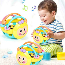 Load image into Gallery viewer, Soft Rubber Cartoon Bee Hand Knocking Rattle Dumbbell Early Educational Toy for Kid Hand Bell Baby Toy, Bee Dumbbell