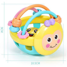 Load image into Gallery viewer, Soft Rubber Cartoon Bee Hand Knocking Rattle Dumbbell Early Educational Toy for Kid Hand Bell Baby Toy, Bee Dumbbell