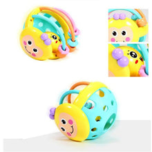 Load image into Gallery viewer, Soft Rubber Cartoon Bee Hand Knocking Rattle Dumbbell Early Educational Toy for Kid Hand Bell Baby Toy, Bee Dumbbell