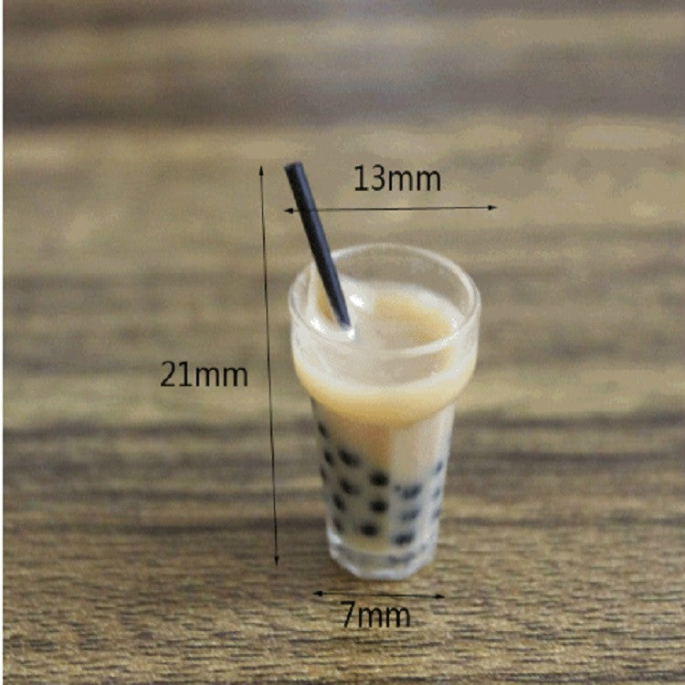 3 PCS Miniature Food Toy Scene Model Mini Simulation Pearl Milk Tea