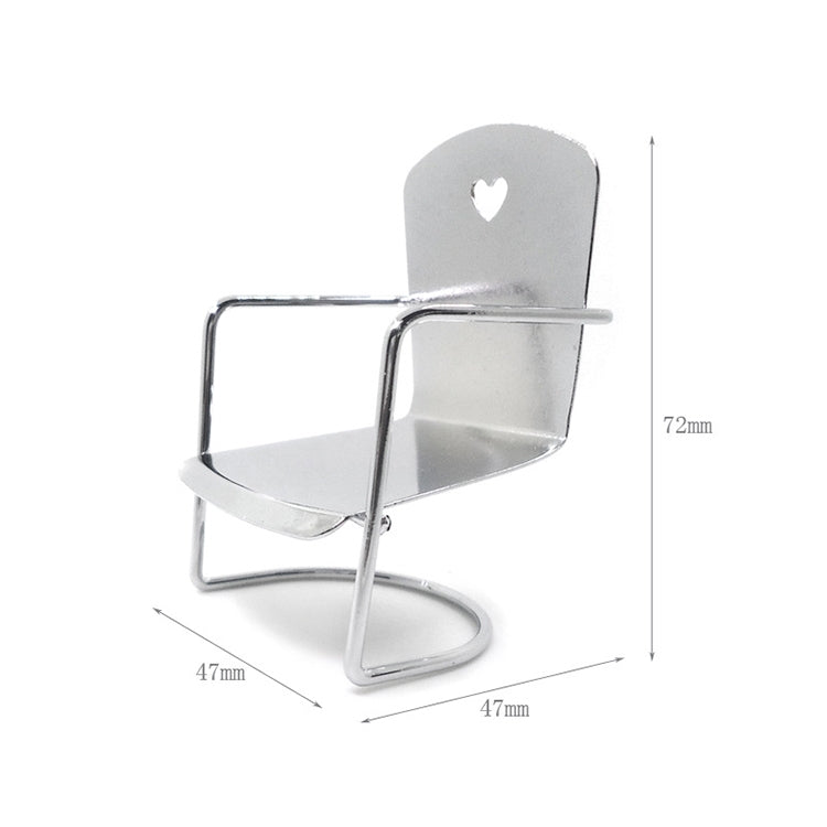 3 PCS 1:12 Doll House Miniature Iron Chair Model