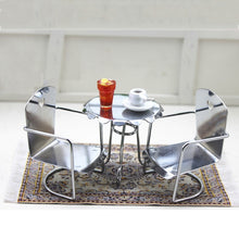 Load image into Gallery viewer, 3 PCS 1:12 Doll House Miniature Iron Chair Model