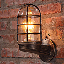 Load image into Gallery viewer, Retro Industrial Cage Wall Lamp Attic Interior Lighting Iron Copper Wall Lamp without Bulb, Black, Bronze