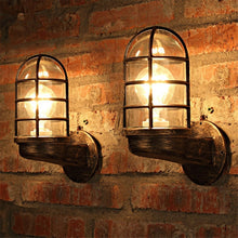 Load image into Gallery viewer, Retro Industrial Cage Wall Lamp Attic Interior Lighting Iron Copper Wall Lamp without Bulb, Black, Bronze