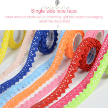 Load image into Gallery viewer, 5 PCS Cotton Lace Fabric White Crochet Lace Roll Ribbon Knit Adhesive Tape Sticker Craft Decoration Stationery Supplies