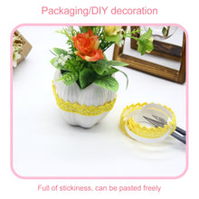 Load image into Gallery viewer, 5 PCS Cotton Lace Fabric White Crochet Lace Roll Ribbon Knit Adhesive Tape Sticker Craft Decoration Stationery Supplies