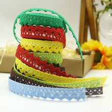 Load image into Gallery viewer, 5 PCS Cotton Lace Fabric White Crochet Lace Roll Ribbon Knit Adhesive Tape Sticker Craft Decoration Stationery Supplies