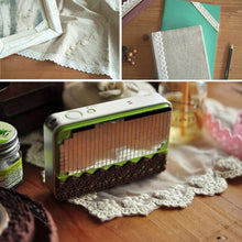 Load image into Gallery viewer, 5 PCS Cotton Lace Fabric White Crochet Lace Roll Ribbon Knit Adhesive Tape Sticker Craft Decoration Stationery Supplies