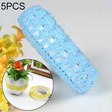 Load image into Gallery viewer, 5 PCS Cotton Lace Fabric White Crochet Lace Roll Ribbon Knit Adhesive Tape Sticker Craft Decoration Stationery Supplies