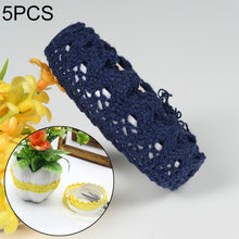 Load image into Gallery viewer, 5 PCS Cotton Lace Fabric White Crochet Lace Roll Ribbon Knit Adhesive Tape Sticker Craft Decoration Stationery Supplies