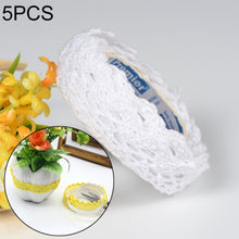 Load image into Gallery viewer, 5 PCS Cotton Lace Fabric White Crochet Lace Roll Ribbon Knit Adhesive Tape Sticker Craft Decoration Stationery Supplies