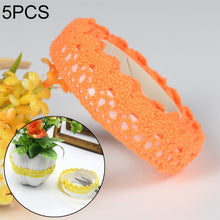 Load image into Gallery viewer, 5 PCS Cotton Lace Fabric White Crochet Lace Roll Ribbon Knit Adhesive Tape Sticker Craft Decoration Stationery Supplies
