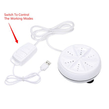 Load image into Gallery viewer, Portable Mini Washing Machine Ultrasonic Turbine Clothes Mini Washer with USB Cable Convenient for Travel, 3 in 1, 2 in 1